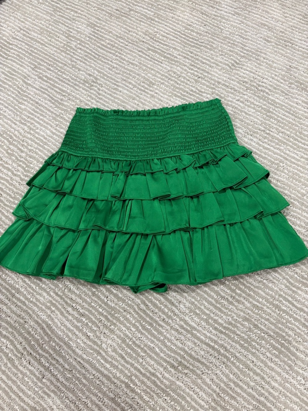 Mixology Gab & Kate Green Ruffled Mini Skirt